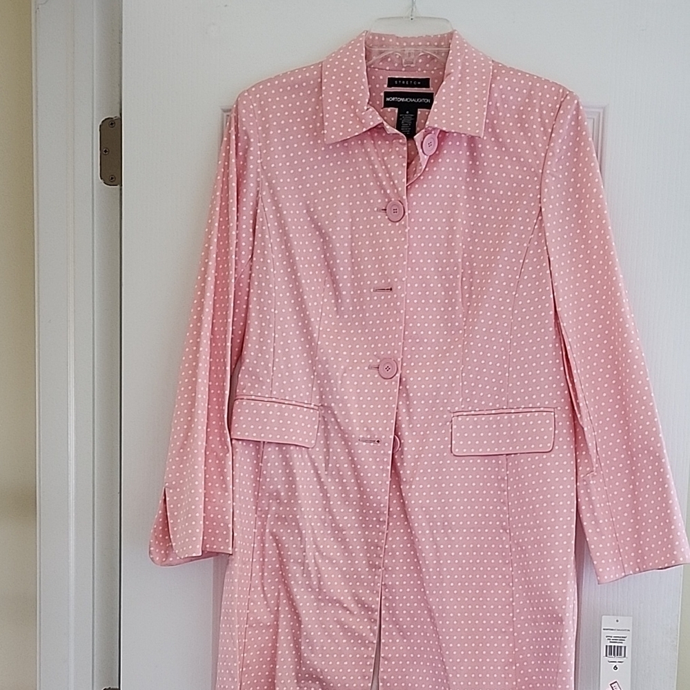 Jones New York Pink Polka Dot Women's Coat